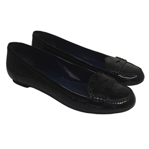 YSL Yves Saint laurent Black patent leather flat loafer sz 36 - Picture 1 of 8